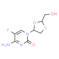 4-amino-5-fluoro-1-[(2R,5S)-2-(hydroxymethyl)-1,3-oxathiolan-5-yl]pyrimidin-2-one structure