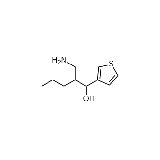 2-(氨基甲基)-1-(噻吩-3-基)戊-1-醇结构式