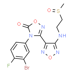 4-(3-bromo-4-fluorophenyl)-3-(4-((2-(methylthio)ethyl)amino)-1,2,5-oxadiazol-3-yl)-1,2,4-oxadiazol-5(4H)-one Structure