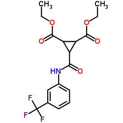 DIETHYL 3-([3-(TRIFLUOROMETHYL)ANILINO]CARBONYL)-1,2-CYCLOPROPANEDICARBOXYLATE Structure