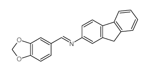 1-benzo[1,3]dioxol-5-yl-N-(9H-fluoren-2-yl)methanimine structure