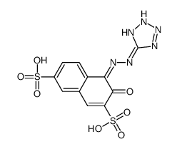 3-Hydroxy-4-(1H-tetrazol-5-ylazo)-2,7-naphthalenedisulfonic acid structure