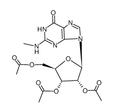 (2R,3R,4R,5R)-2-(acetoxymethyl)-5-(2-(methylamino)-6-oxo-1,6-dihydro-9H-purin-9-yl)tetrahydrofuran-3,4-diyl diacetate结构式