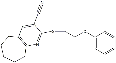 2-[(2-phenoxyethyl)sulfanyl]-6,7,8,9-tetrahydro-5H-cyclohepta[b]pyridine-3-carbonitrile picture