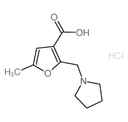 5-Methyl-2-pyrrolidin-1-ylmethyl-furan-3-carboxylic acid hydrochloride结构式