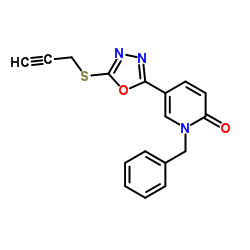 1-Benzyl-5-[5-(2-propyn-1-ylsulfanyl)-1,3,4-oxadiazol-2-yl]-2(1H)-pyridinone Structure