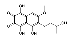 1,4,5-trihydroxy-6-(3-hydroxybutyl)-7-methoxynaphthalene-2,3-dione Structure