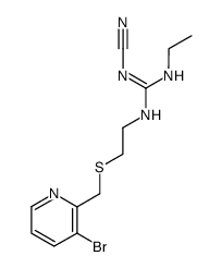 N-Cyano-N'-[2-((3-bromo-2-pyridyl)methylthio)ethyl]-N''-ethylguanidine结构式