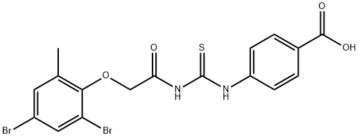 4-[[[[(2,4-dibromo-6-methylphenoxy)acetyl]amino]thioxomethyl]amino]-benzoic acid结构式