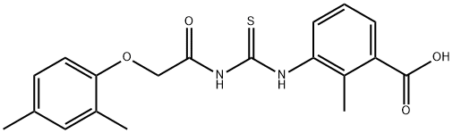 3-[[[[(2,4-dimethylphenoxy)acetyl]amino]thioxomethyl]amino]-2-methyl-benzoic acid结构式