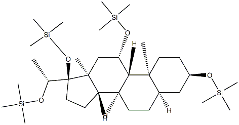 Silane, [[(3alpha,5beta,11beta,20R)-pregnane-3,11,17,20-tetrayl]tetrak is(oxy)]tetrakis*trimethyl- structure