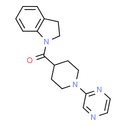 1H-Indole,2,3-dihydro-1-[(1-pyrazinyl-4-piperidinyl)carbonyl]-(9CI) Structure