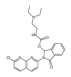 (2-diethylamino-ethyl)-carbamic acid 2-(7-chloro-[1,8]naphthyridin-2-yl)-3-oxo-1,3-dihydro-isoindol-1-yl ester Structure