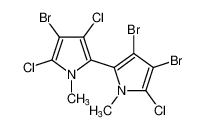 2,2'-Bi-1H-pyrrole, 3,4,4'-tribromo-3',5,5'-trichloro-1,1'-dimethyl- Structure