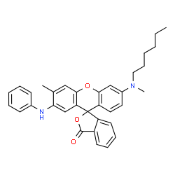 6'-[Methyl(hexyl)amino]-3'-methyl-2'-(phenylamino)spiro[isobenzofuran-1(3H),9'-[9H]xanthen]-3-one Structure