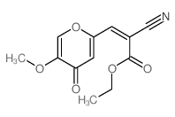 2-Propenoicacid, 2-cyano-3-(5-methoxy-4-oxo-4H-pyran-2-yl)-, ethyl ester structure