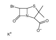 potassium [2S-(2alpha,5alpha,6alpha)]-6-bromo-3,3-dimethyl-7-oxo-4-thia-1-azabicyclo[3.2.0]heptane-2-carboxylate structure