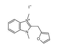 2-(furan-2-ylmethyl)-1,3-dimethyl-1H-benzo[d]imidazol-3-ium iodide结构式