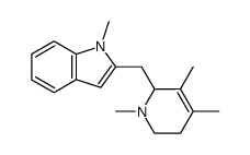 1-methyl-2-(1,3,4-trimethyl-1,2,5,6-tetrahydro-2-pyridylmethyl)indole结构式