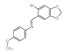 1-(6-bromobenzo[1,3]dioxol-5-yl)-N-(4-methoxyphenyl)methanimine结构式