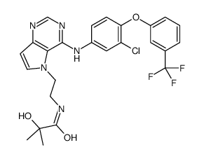 N-(2-{4-[3-氯-4-(3-三氟甲基-苯氧基)-苯基氨基]-吡咯并[3,2-d]嘧啶-5-基}-乙基)-3-羟基-3-甲基-丁酰胺结构式