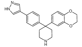 4-(2,3-dihydro-benzo[1,4]dioxin-6-yl)-4-[4-(1H-pyrazol-4-yl)-phenyl]-piperidine Structure