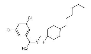 3,5-dichloro-N-[(4-fluoro-1-hexylpiperidin-4-yl)methyl]benzamide Structure