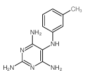 Pyrimidine, 2,4,6-triamino-5-m-toluidino- Structure