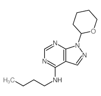 1H-Pyrazolo[3,4-d]pyrimidin-4-amine,N-butyl-1-(tetrahydro-2H-pyran-2-yl)-结构式