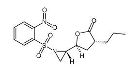 (3R,5S)-5-[(S)-1-(2-nitrobenzenesulfonyl)aziridin-2-yl]-3-propyltetrahydrofuran-2-one结构式