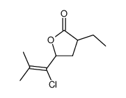 5-(1-Chloro-2-methyl-propenyl)-3-ethyl-dihydro-furan-2-one结构式