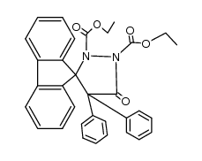 5'-oxo-4',4'-diphenyl-spiro[fluorene-9,3'-pyrazolidine]-1',2'-dicarboxylic acid diethyl ester Structure