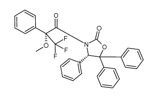 (R,S)-4,5,5-triphenyl-3-(2-methoxy-2-phenyl-2-trifluoromethyl-acetyl)oxazolidin-2-one Structure