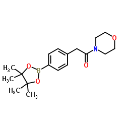 1-(4-morpholinyl)-2-[4-(4,4,5,5-tetramethyl-1,3,2-dioxaborolan-2-yl)phenyl]-Ethanone structure