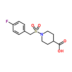 1-[(4-Fluorobenzyl)sulfonyl]-4-piperidinecarboxylic acid Structure