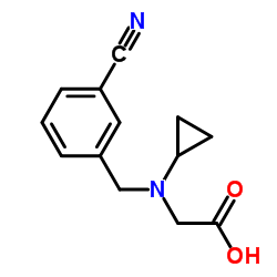 N-(3-Cyanobenzyl)-N-cyclopropylglycine结构式