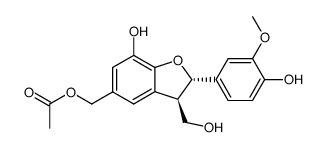 3-hydroxymethyl-2-(4-hydroxy-3-methoxyphenyl)-7-hydroxy-5-acetoxymethyl-2,3-dihydrobenzofuran Structure