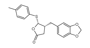 4-(3,4-methylenedioxyphenyl)methyl-5-p-tolylthio-4,5-dihydrofuran-2(3H)-one结构式