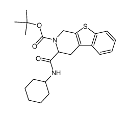 N-cyclohexyl-2-(tert-butoxycarbonyl)-1,2,3,4-tetrahydro(1)benzothieno(2,3-c)pyridine-3-carboxamide结构式