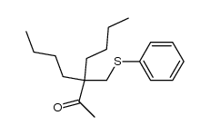 3-butyl-3-((phenylthio)methyl)heptan-2-one结构式