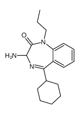 3(R,S)-amino-5-cyclohexyl-1,3-dihydro-1-propyl-2H-1,4-benzodiazepin-2-one结构式