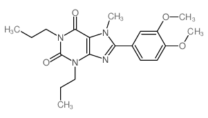 8-(3,4-二甲氧基苯基)-7-甲基-1,3-二丙基-1H-嘌呤-2,6(3h,7h)-二酮结构式