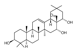 3β,16α,22α-Trihydroxyolean-12-en-28-al structure