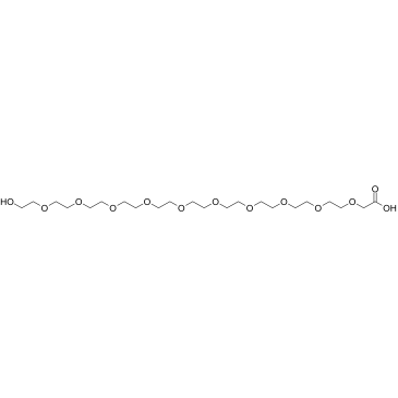 32-Hydroxy-3,6,9,12,15,18,21,24,27,30-decaoxadotriacontan-1-oic acid structure