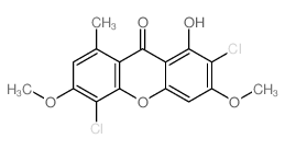 9H-Xanthen-9-one,2,5-dichloro-1-hydroxy-3,6-dimethoxy-8-methyl- Structure