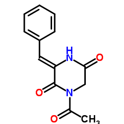 (3Z)-1-Acetyl-3-benzylidene-2,5-piperazinedione Structure