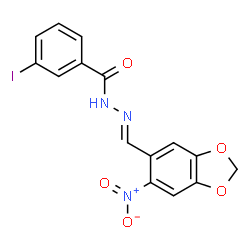 3-iodo-N'-[(6-nitro-1,3-benzodioxol-5-yl)methylene]benzohydrazide structure