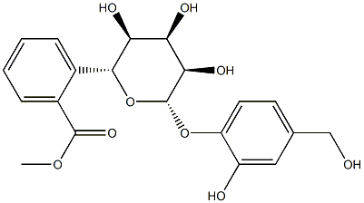 [2-Hydroxy-4-(hydroxymethyl)phenyl]6-O-phenylcarbonyl-β-D-allopyranoside structure