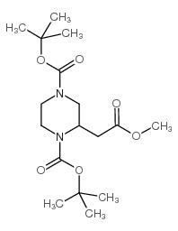 METHYL 1,4-DI-BOC-PIPERAZINE-2-ACETATE structure