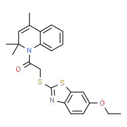 2-[(6-ethoxy-1,3-benzothiazol-2-yl)sulfanyl]-1-(2,2,4-trimethylquinolin-1(2H)-yl)ethanone Structure